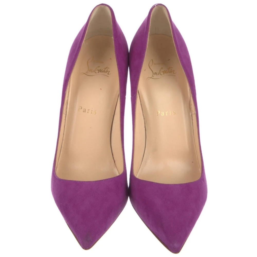 Christian Louboutin Suede Purple Pumps - Picture 3 of 4